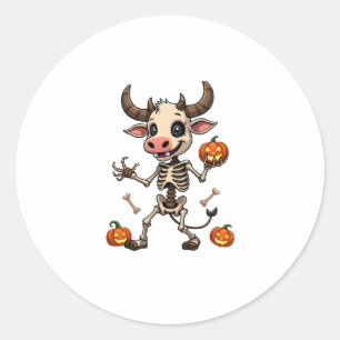 Skeleton Cow Parade Classic Round Sticker