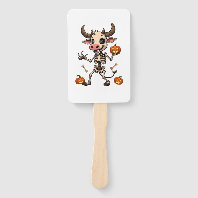 Skeleton Cow Parade Hand Fan (Front)