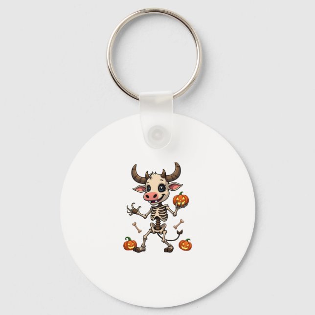 Skeleton Cow Parade Keychain (Front)