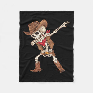 Skeleton Cowboy Halloween Costume Boys Mens Kids Fleece Blanket