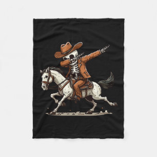 Skeleton Cowboy Halloween Costume Kids Boys Men Da Fleece Blanket