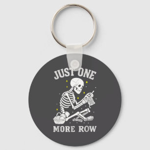 Skeleton Crochet Crafter Tee Just One More Row  Keychain
