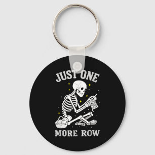 Skeleton Crochet Crafter Tee Just One More Row  Keychain