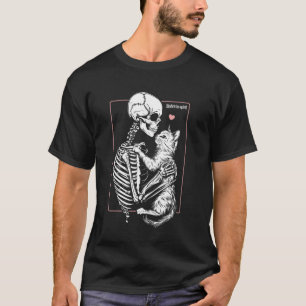Skeleton Cuddles Cat Mom Halloween Costume Cat Lov T-Shirt