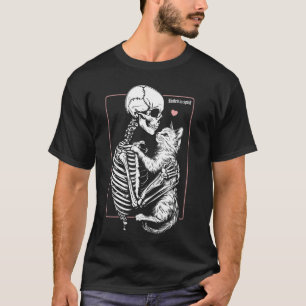Skeleton Cuddles Cat Mom Halloween Costume Cat Lov T-Shirt