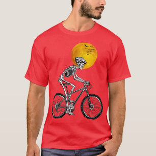 Skeleton Cycling Bicycle Bike Halloween Costume T-Shirt