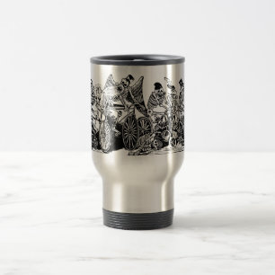 Skeleton Cyclists by José Guadalupe Posada Travel Mug
