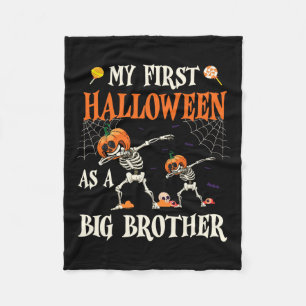 Skeleton Dabbin Together My First Halloween As A B Fleece Blanket