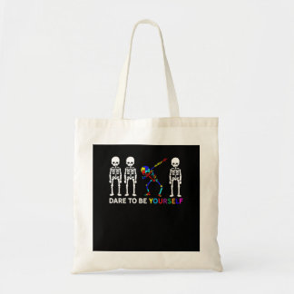 Skeleton Dabbing Autism Awareness Tote Bag