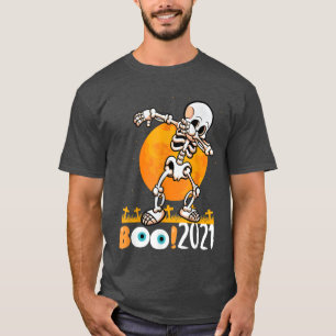 Skeleton dabbing boo 2021 Halloween T-Shirt