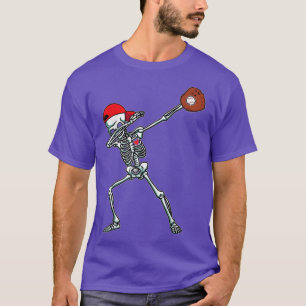 Skeleton Dabbing With Baseball Halloween T-Shirt