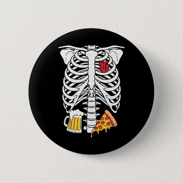 Skeleton Dad Halloween Pregnancy Couples Costumes  2 Inch Round Button (Front)