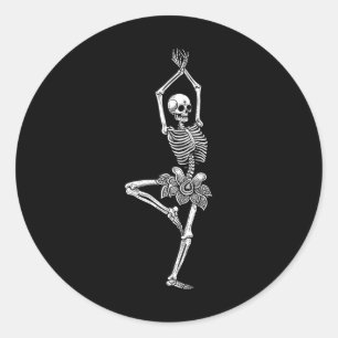 Skeleton Dance Ballet Flats Ballet Halloween Costu Classic Round Sticker