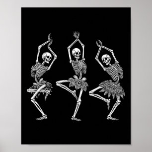 Skeleton Dance Ballet Flats Ballet Halloween Costu Poster