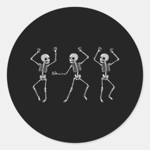 Skeleton Dance Classic Round Sticker