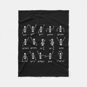 Skeleton Dance Figures Equation Math Teacher Hallo Fleece Blanket