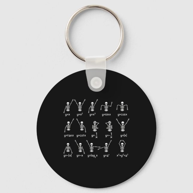 Skeleton Dance Figures Equation Math Teacher Hallo Keychain (Front)