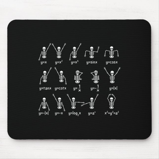 Skeleton Dance Figures Equation Math Teacher Hallo Mouse Pad (Front)