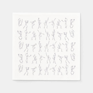 Skeleton Dance Halloween napkins - white