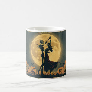 Skeleton Dance Mug   Romantic Halloween Moon Cup