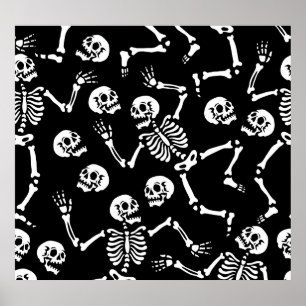 Skeleton Dance Party: Halloween Seamless Poster