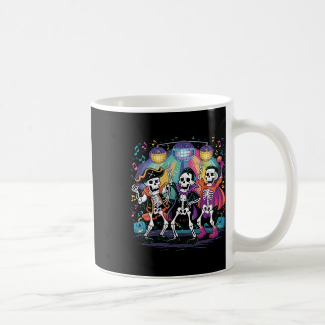 Skeleton Dance Party Spooky Halloween Celebration  Coffee Mug (Right)