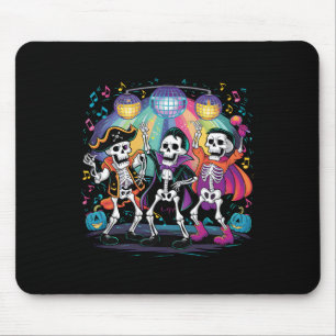Skeleton Dance Party Spooky Halloween Celebration  Mouse Pad