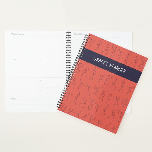 Skeleton Dance planner - orange (Display)