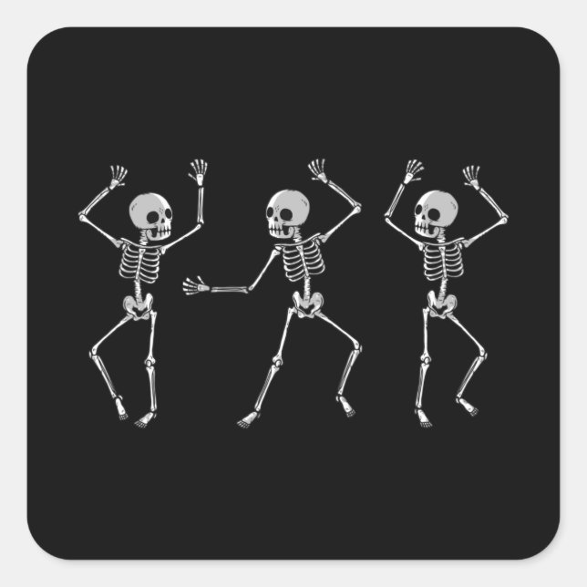 Skeleton Dance Square Sticker (Front)