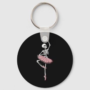 Skeleton Dancing Ballet Lovers Spooky Halloween Da Keychain