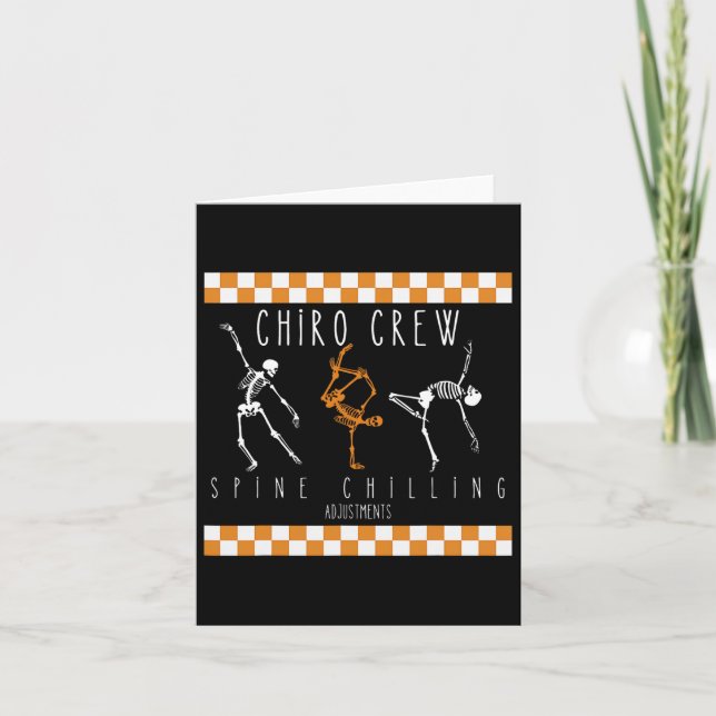 Skeleton Dancing Chiro Crew Chiropractor Halloween Card (Front)