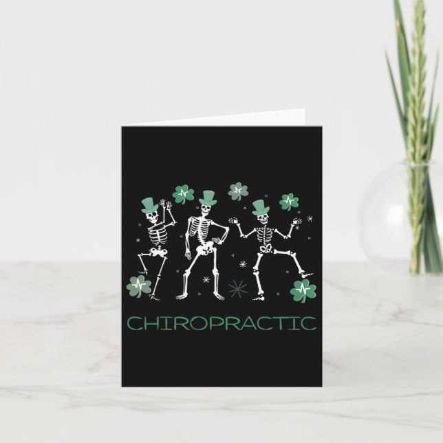 Skeleton Dancing Chiropractic Chiro Squad St Patri Card (Front)