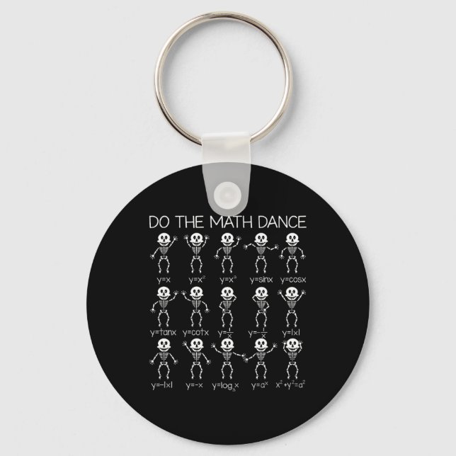 Skeleton Dancing Figures Equation Math Teacher Hal Keychain (Front)