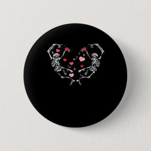 Skeleton Dancing Heart Valentine's Day Gift Skull 2 Inch Round Button