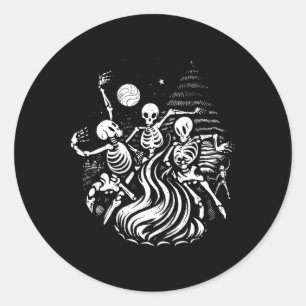 Skeleton Dancing Lazy Halloween Costume Funny Spoo Classic Round Sticker