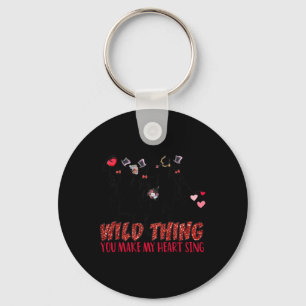 Skeleton Dancing Valentine Wild Thing You Make My Keychain