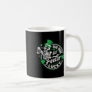 Skeleton Dead Inside But Feeling Lucky Retro St Pa Coffee Mug