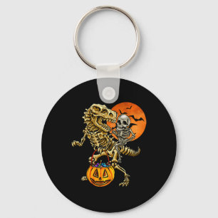 Skeleton Dinosaur Halloween Pumpkin For Boys Kids  Keychain