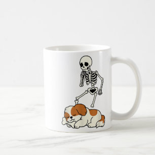 Skeleton Dog Halloween Skeleton Chasing Shih Tzu S Coffee Mug