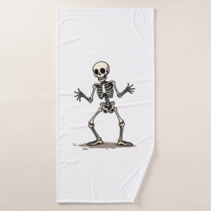 Skeleton Doing the Dab � Funny Halloween Dance Shi Bath Towel