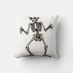Skeleton Doing the Dab � Funny Halloween Dance Shi Throw Pillow