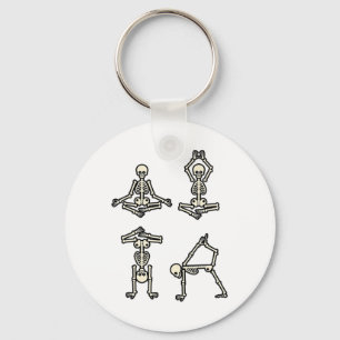 Skeleton Doing Yoga Meditation Yogi Funny Hallowee Keychain