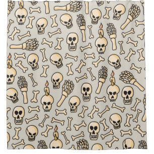 Skeleton Doodles: Vintage Textile Pattern.