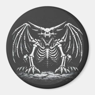 Skeleton Dragon by BurnsInHell Magnet