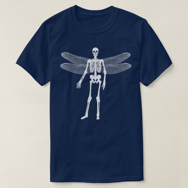 Skeleton Dragonfly Fairycore Grunge Aesthetic Goth T-Shirt (Design Front)