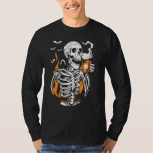 Skeleton Drink Coffee   Boo Halloween Costume T-Shirt