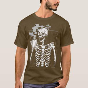 Skeleton Drink Coffee Reaper Dead Drinking Coffee T-Shirt