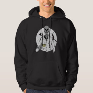 Skeleton Drinking Coffee Hoodie