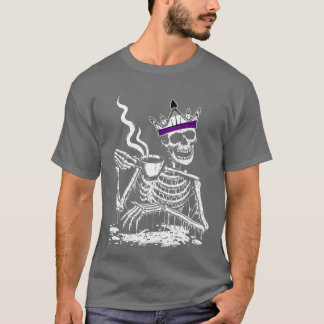 Skeleton Drinking Coffee LGBTQ Cool Aseual Pride A T-Shirt