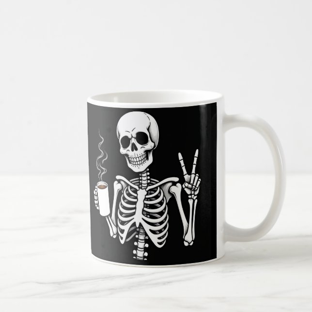skeleton drinking coffee mug (Right)